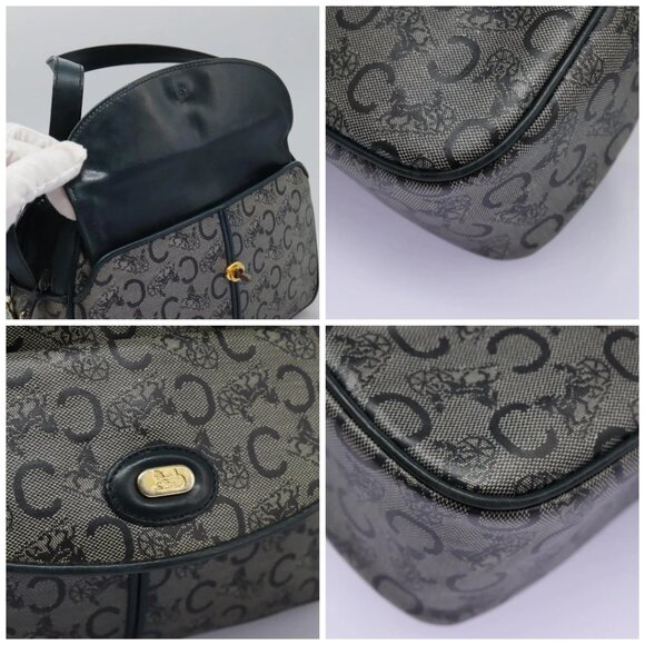 CELINE C Sulky Shoulder Bag PVC Navy Gold - Picture 12 of 15